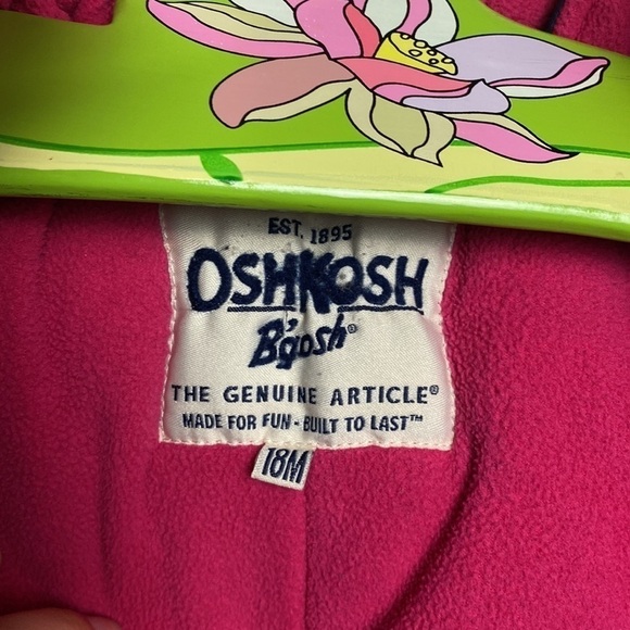 OSHKOSH B'gosh (Girls) Navy Blue and Pink Winter Jacket with Fur Detachable Hood - Picture 12 of 17